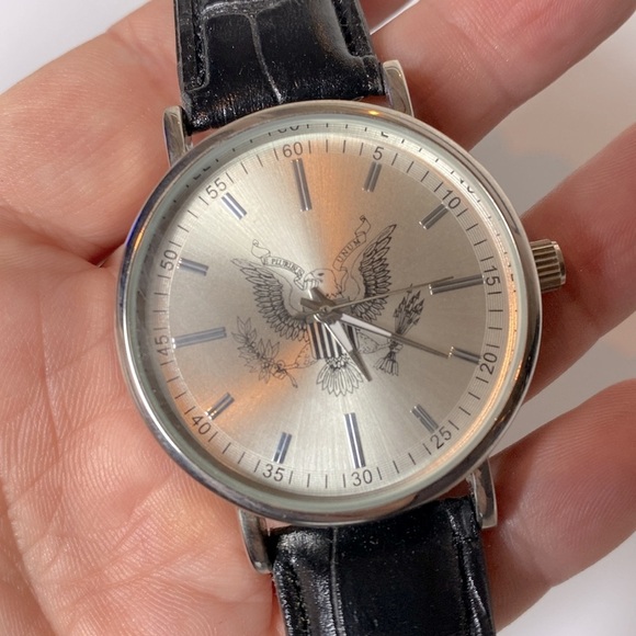 Men's Watch United States Seal Eagle E Pluribus Unum Black Band NEEDS BATTERY - Picture 9 of 10